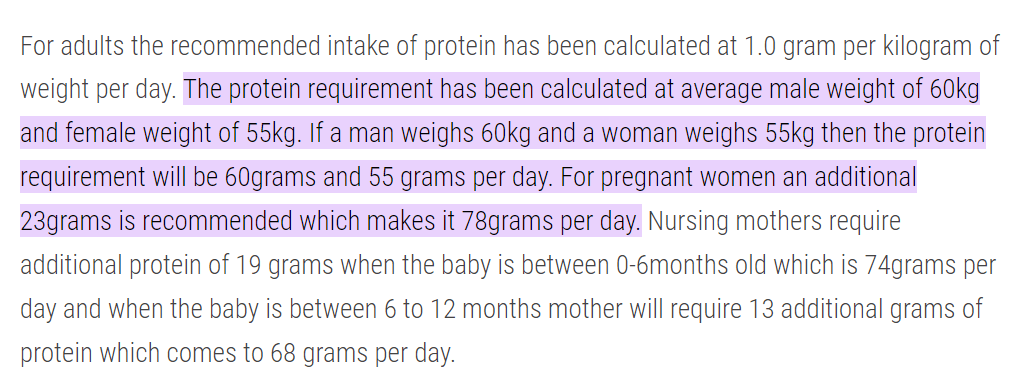 ICMR Dietary Guidelines related to Protein